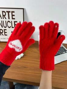 1/2 pary jesienno-zimowych rękawiczek dla par z serduszkowym wzorem, podszewka ze sztucznego futra, otwarty krój na dwa palce, ciepłe i wygodne, odpowiednie na codzienne aktywności, sport, jazdę na rowerze, spacery z psem, randki, modne, idealny prezent dla przyjaciół i rodziny na święta i okazje - Wielokolorowe - Zobacz 10