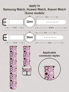 1pc Soft Elastic Breathable Polka Dot Replacement Watch Band, Compatible With Samsung, Garmin, Honor Smartwatches, 38mm 40mm 41mm 42mm 46mm 45mm 44mm 49mm, Fashionable Casual Multi-Color Silicone Watch Strap Compatible With Apple Watch Ultra SE/11/10/9/8/7/6/5/4/3/2/1 - Multicolor - View 7