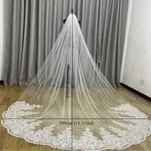 Luxury Single Layer Sheer Wedding Veil With Comb, Ivory White Bridal Accessory - Multicolor - View 2