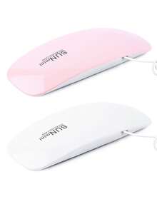 二合一便携式UV/LED美甲灯 - 迷你老鼠造型，6个灯泡，USB供电，可折叠，轻巧便携，适用于凝胶指甲油和指甲粉/白色迷你老鼠美甲灯，美甲烘干灯，便携式迷你USB供电，家用凝胶固化灯，专业沙龙美甲灯，家用DIY