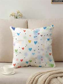 1个心形图案单面印花抱枕套，家居装饰枕套，不含填充物，斋月、情人节礼物及装饰枕套 - 彩色 - 查看 18