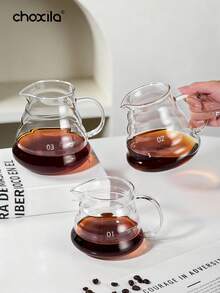 choxila 1 buah teko kopi kaca tahan panas sederhana 360/600/800ml, motif awan lucu, alat pembuat kopi tetes manual, cangkir penyaring kopi, aksesori kopi. - Pot - View 2