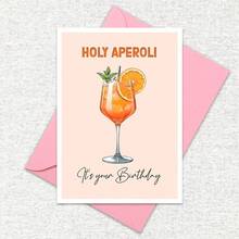 Holy Aperol Card, It's Your Birthday Card, Unique Juice Wine Glass Birthday Card, Greeting Card, Aperol Card, Friendship Card, Congratulations, Celebration,Fun Aperol Spritz Birthday Card - The Perfect Birthday Gift For Friends, Family, And Loved Ones - Multicolor - View 6