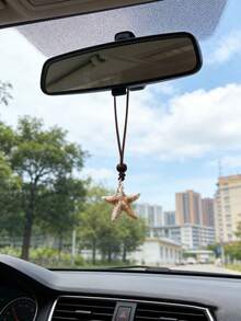 Ciondolo per auto a forma di stella marina - Decorazione per lo specchietto retrovisore in stile isola tropicale - Decorazione a tema oceanico bohémien, adatta per sedan, camion e SUV - Regalo romantico per San Valentino - A - Visualizzare 2