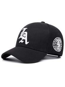 1顶男女通用哥特式洛杉矶刺绣嘻哈帽，可调节户外防晒棒球帽，适合春季、秋季、休闲街头派对，涤纶刺绣设计 - LA地球 - 查看 2