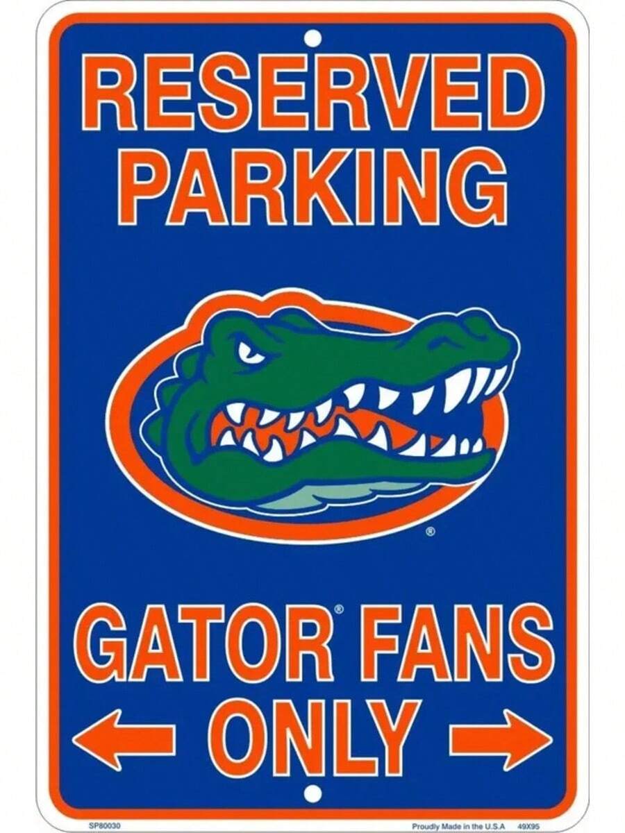 2026HangTime University Of Florida - Fans Reserved Parking Sign Metal Embossed-Aluminum - Color - View 1