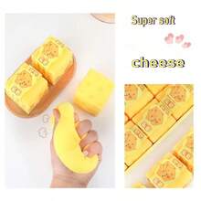Squishy Square Cheese Squeeze Toys Slow Rebound Push Stress Relief Sensory Toy Soft Butter Cheese Fidget Toy Christmas Present - Multicolor - View 7