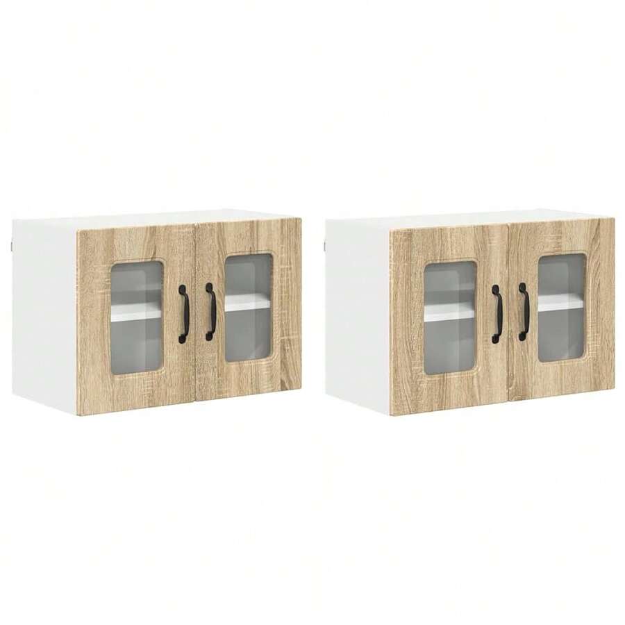 vidaXL Armoire de cuisine Kalmar 2 pcs Chêne Sonoma 60 x 31 x 40 cm - Tabac - Voir 1