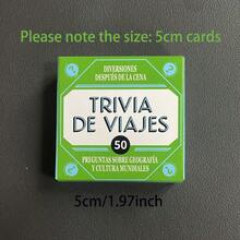 Travel Fun Q&A--A Popular Spanish Mini-Card Game, Containing 50These Cards Are Perfect For Playing With Family And Friends, And Also Make Great Party Games As Holiday Gifts. - Green Box Mini - View 3