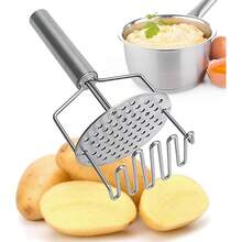 1pc Stainless Steel Double Layer Masher, Professional Masher, Multi-Function Kitchen Masher, Kitchen Tool For Making Mashed Foods (Banana, Avocado, Pumpkin, Etc.), Potato Masher Accessory, Home Gathering Prep Tool - Multicolor - View 2