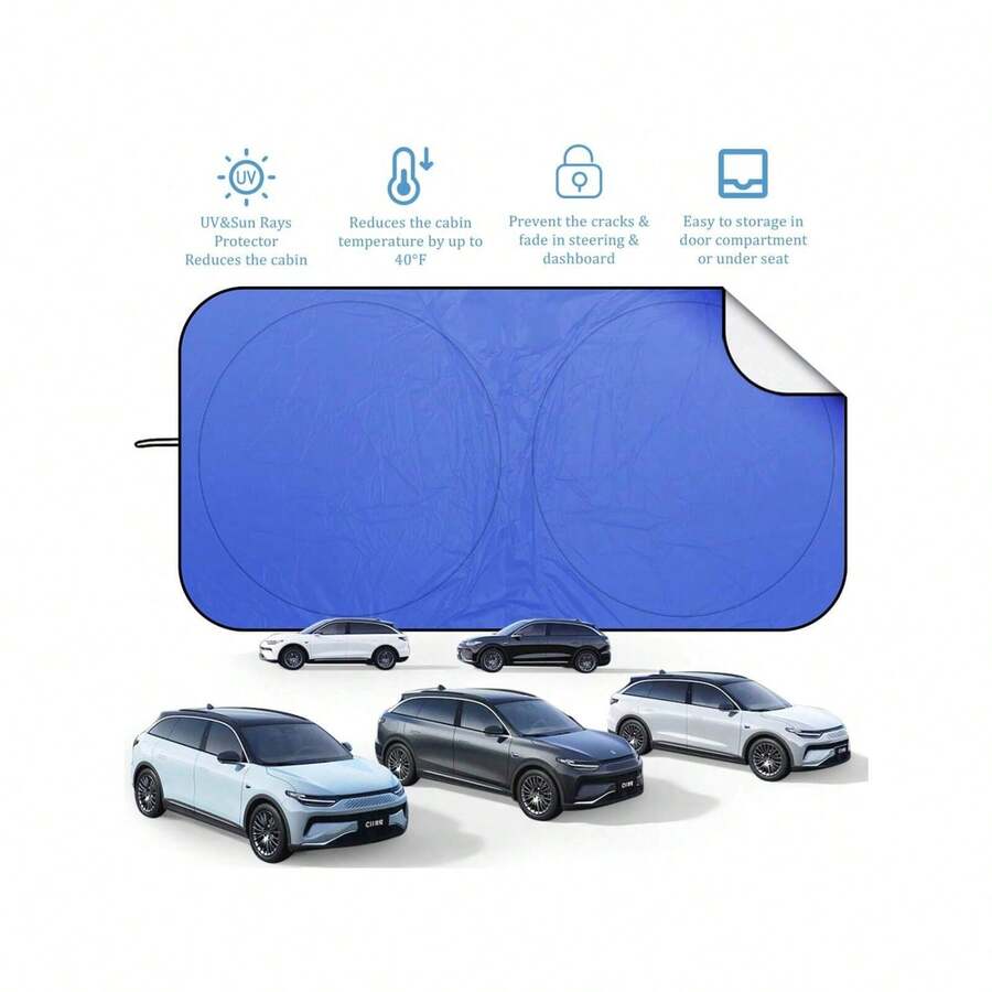 150x70cm Car Windshield Sun Shade, Easy To Install, Foldable, Blocks Glare, UV Protection, Cools Car, Suitable For SUV/Truck/Sedan - A - View 1