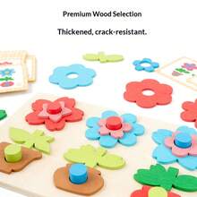 1 Set Puzzle tridimensionale a fiori per l'educazione precoce dei bambini, abbinamento di colori per neonati, puzzle di incastro e impilamento, giocattoli puzzle da costruzione, scheda puzzle di abbinamento a fiori, esercizio di discriminazione dei colori e abilità di pensiero per bambini, giochi da tavolo divertenti per interazione genitore-figlio e sviluppo dell'intelligenza - Multicolore - Visualizzare 9