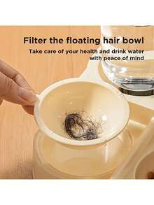 2-In-1 Cat & Dog Water Dispenser (With Built-In Food Bowl) - No Battery Required, Modern White Design, Easy To Clean And Refill, Pet Drinking Solution, Pet Feeder, Elegant Pet Accessory, Sturdy Construction