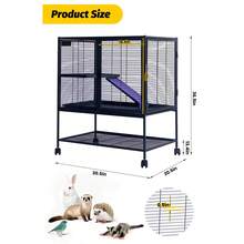 Jaula de Metal para Mascotas Pequeñas, Jaula Multinivel para Hurones y Mascotas Pequeñas, Diseño Espacioso Multinivel, Estructura Segura y Duradera, Fácil de Limpiar y Mantener, con Almacenamiento y Buena Ventilación - 30x20x36 pulgadas - Ver 2