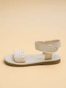 儿童魔术贴设计休闲百搭平底凉鞋 - 白色 - 查看 4