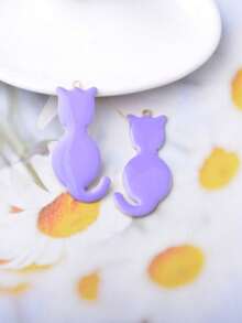 6pcs Cute Cat Charms, Double-Sided Enamel Pendant For Necklace, Earrings, DIY Jewelry Making - Cat - View 8