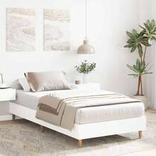 vidaXL Quadro de luz sem matelas branco 100x200 cm bois d'ingénierie - Branco - View 3