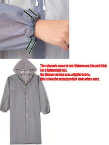 1/2/3件装长款EVA男女通用雨衣，成人防水雨衣，防水、防风、速干，加厚带帽雨衣，便携可重复使用，时尚加厚雨衣，适合学校、办公室、居家、旅行、通勤/骑行、徒步和户外探险，雨季保暖必备，也适合闺蜜节、送给小狗、嘉年华、派对装饰、春夏之选、伴娘礼物、房间、卧室装饰、海滩、旅行、男士、女士、度假等场合。 - 彩色 - 查看 12