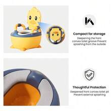 Training Toilet Seat With Splash Guard, 2-In-1 Portable Toilet Chair, Practical Urinal Suitable For Various Scenarios, Comfortable Design - Yellow - View 3