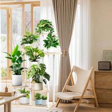6 Tier Wood Tall Plant Stand Metal Rack Indoor, Multiple Flower Pot Holder Shelves Corner Rack, Planter Shelf Display Rack Storage Organizer Patio Living Room Balcony GardenWhite Oak - 7層,白橡木 - 查看 6