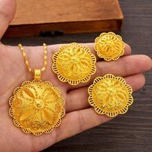 3pcs/Set Elegant Hollow Geometric Floral Design Jewelry Set - Earrings, Ring, Necklace, Sophisticated Accessory Set For Women, Suitable For Middle Eastern, European, American, Daily Wear, Parties, Weddings, Engagements, Holidays - Exquisite Golden Color Jewelry Gift - Yellow Gold - View 7
