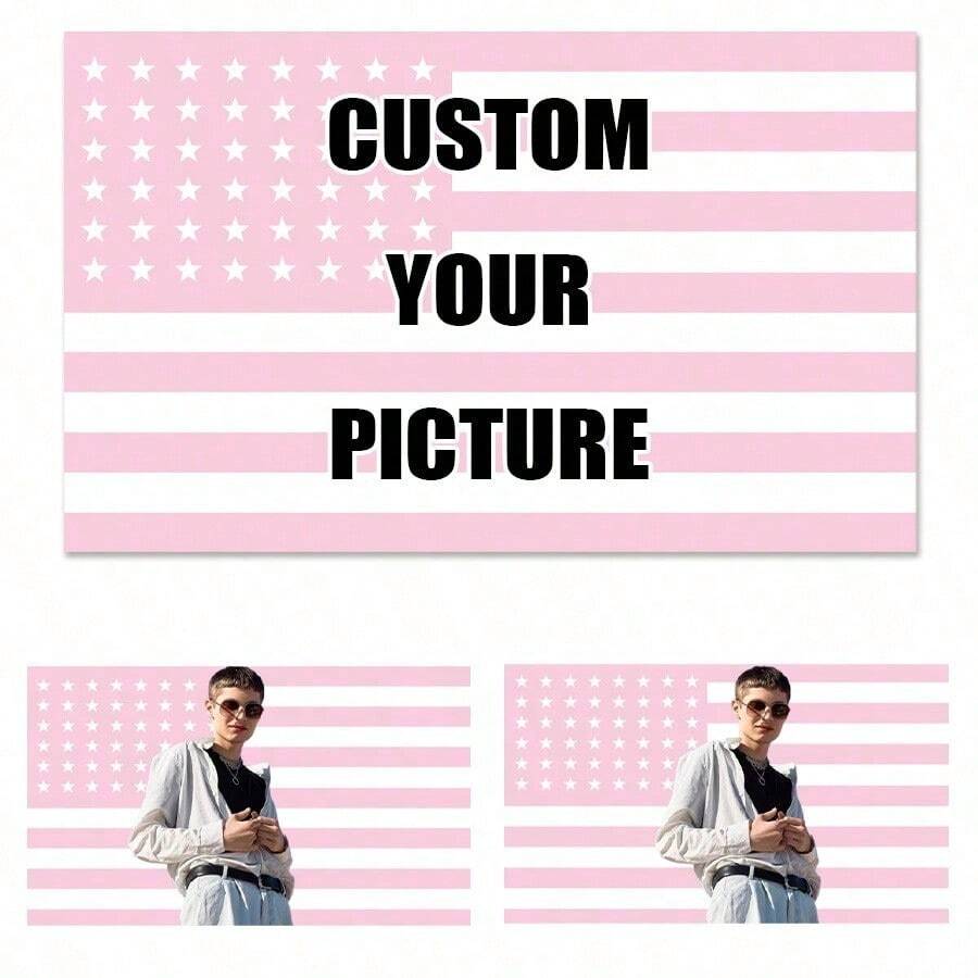 1pc Customized Personalized National Flag Tapestry, Customizable Flag, Can Customize Photos, For Birthday, Wedding, Valentine's Day, Room Decor, Party, Father/Mother's Day, Home Decor, Bedroom Aesthetics, Hanging Fabric For Student Dorm At Start Of School Year - Multicolor - View 1