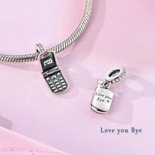 1 Mặt dây chuyền hình nơ, hoa hồng, sô cô la, gấu, trái tim màu bạc lấp lánh đính đá Cubic Zirconia, thích hợp cho bộ sưu tập trang sức ngày Valentine lãng mạn, phù hợp với vòng tay, dây chuyền, hạt trang sức tự làm cho nữ và bé gái, quà tặng ngày Valentine, kỷ niệm. - Bạc - Xem 10