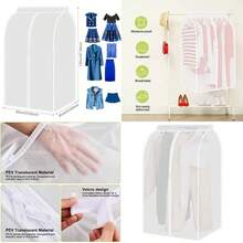 WEWI Protector De Ropa Colgante Bolsas De Almacenamiento El Armario Colgante Impermeable a Prueba De Polvo Translúcida Con Cremallera Protector De Ropa Para Closet 60x60x120 Cm - como en la foto - Ver 6
