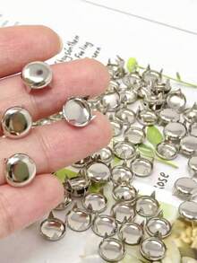 162/242pcs 10mm Round Pyramid Silver, Round & Rhombus 4-Prong Metal Studs, Punk Rock Jewelry Leather Craft Suitable For DIY Leather Rivets, Bags, Clothes, Shoes Metal Square Rivets