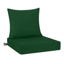 Cozyide Outdoor Chair Cushions 24x24, Washable Patio Furniture Cushions With Removable Cover, Waterproof Outdoor Deep Seat Cushion Set With Non-Slip Ties And Handle, Dark Green - 深綠色 - 查看 2