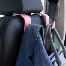 Amooca Car Seat Headrest Hook 4 Pack Hanger Universal Vehicle Car Storage Organizer For Handbag Purse Coat S Type Checkered Black - Hồng - Xem 2
