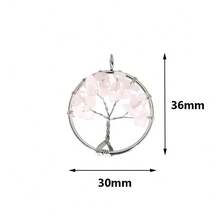 Ahknormailcui Vintage Stainless Steel Handmade Beading Natural Stones Tree Of Life Pendant Irregular Crystal Agate Elegant Round Pendants For Diy Jewelry Making Necklace/Key Ring/Earrings Crafts Decorative Accessories - Tree Of Life - View 16