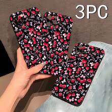La funda para teléfono con espejo Cherry Blossom Delight presenta un divertido estampado de vibrantes cerezas rojas y encantadores lazos. Compatible con  17,  16 Pro Max,  15 Pro Max,  13 y  12. Fabricada en TPU resistente para una protección fiable contra golpes y caídas. Perfecta para regalar a amigos, familiares o a esa persona especial en cualquier ocasión, como cumpleaños, fiestas y detalles románticos. - Negro - Ver 3