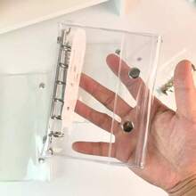 1个M5/A8/A7/A6/A5透明活页夹，3D贴纸收纳，Kpop照片卡收纳，双扣软皮透明活页夹，手工DIY日记本，适用于相册、贴纸簿、剪贴簿、计划本、返校用品、办公用品 - 無色 - 查看 13