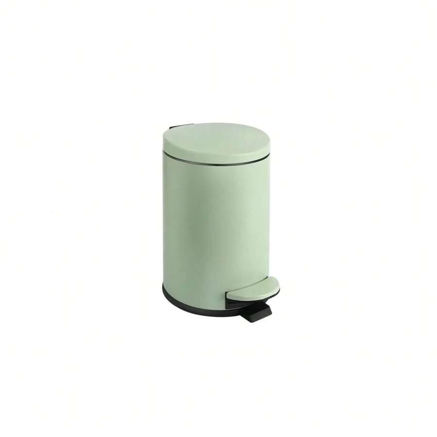 Small Trash Can With Lid Soft Close, 4.5 Liters / 1.2 Gallon Bathroom Garbage Can, Mini Step Trash Bin, Stainless Steel Wastebasket For Bathroom, Bedroom, Office (Green),Green - Green - 查看 1