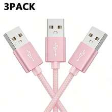 1-3 piezas Cable de datos USB A a USB Tipo-C, cable trenzado de nailon de carga rápida, adecuado para carga y transferencia de datos en teléfonos, computadoras, tabletas - Multicolor - Ver 12