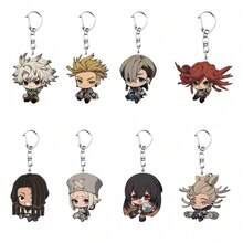 8 piezas Llaveros con tema de anime GACHIAKUTA, llaveros acrílicos 2D de los personajes Rudo, Enma, Natsume, decoración de mochila, coleccionables, regalos para madres, padres, graduación y maestros - Multicolor - Ver 11