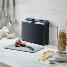 Joseph Joseph Folio 4-Piece Colour Coded Cutting Board Set, Slimline Case For Organized Kitchen Storage, Sage Green - MàuC - Xem 4