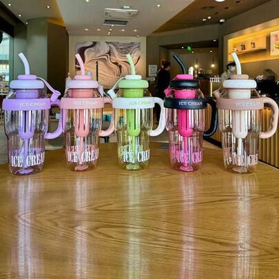 1100ml/1300ml Large Capacity Water Bottle With Straw, High-Quality Iced Tea Tumbler With Tea Infuser
