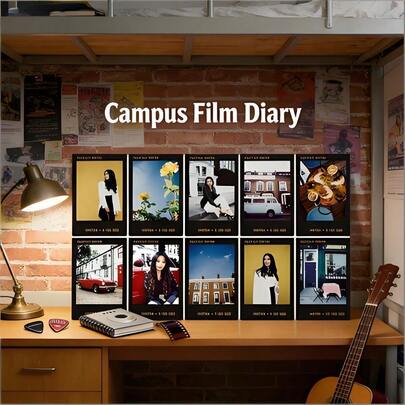 10-Exposure Mini Contact Sheet Instant Film – ISO 800, Credit-Card Size For Instax Mini Cameras/Printers