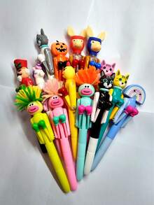 1支/11支装创意互动拳击笔，爆炸嘴设计，1.0mm黑色墨水笔芯，减压圆珠笔，趣味解压笔，生日、圣诞节礼物 - 独特礼物 - 彩色 - 查看 2