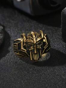Premium Personalized Superhero Car Robot Luxury Jewelry, Luxury Fashion Biker Ring, New Year Christmas Gift, Anniversary Party Celebration - Bronze - View 2