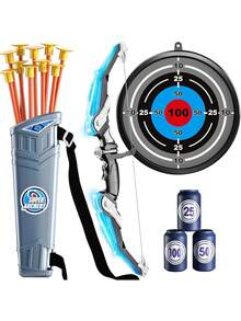 LUHI Juego de Arco Y Flecha,Set De Arco Y Flecha para Niños,Juguete de Tiro con Arco con luz LED,Juguete para Interior y Exterior, Apto para niños y niñas a Partir de 4 añosJuego y Regalo.,37643394 - D - Ver 1