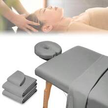 Sabanas Para Cama De Masajes De 3 Piezas Kit Spa Sábanas Profesional Premium Microfiber Resistente A Manchas Y Arrugas Y Cómodo Respirable Gris - Gris - Ver 6