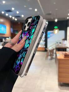 Arte de grafiti colorido con estética de luz negra neón. Esta elegante funda es compatible con los modelos  17, 16, 15, 14 Pro Max, 13, 12, 11, XR y XS Plus. Fabricada en silicona TPU, ofrece protección contra golpes y caídas, además de una sensación superior. Es un regalo ideal para familiares, amigos y seres queridos, y una opción perfecta para Año Nuevo. - Negro - Ver 6