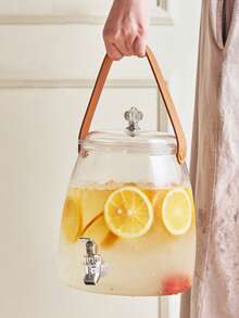 One Water Pitcher, Fruit Tea Pot, Ice Water Dispenser, Household Water/Beverage Container, Juice Dispenser With A Tap, Large-Capacity Refrigerator.