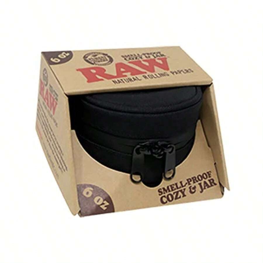 QY- RAW Smell-Proof Jar And Cozy W/Lock 6oz Black 6 Ounce 6.0 Fluid_ounces -9608 - 黑色 - 查看 1