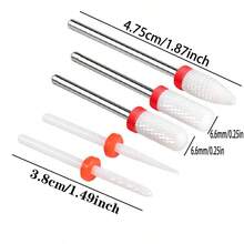 5件套陶瓷钨钢美甲钻头、旋转锉刀、铣刀头，适用于电动美甲钻修甲工具 - 彩色 - 查看 3