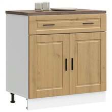 vidaXL Armoire de cuisine Porto chêne artisanal bois d'ingénierie - Tabac - Voir 2