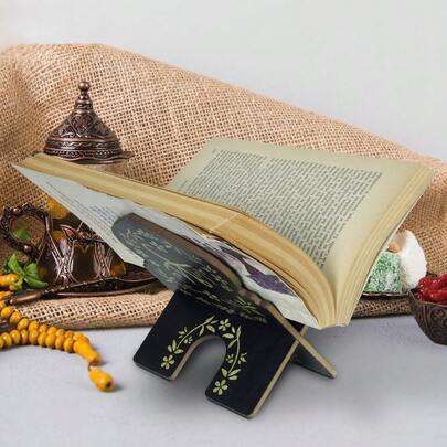 1 chiếc giá đỡ sách bằng gỗ dùng cho lễ Eid Al-Fitr/Ramadan, kệ sách trang trí bằng gỗ cho nhà ở, phòng khách, quà tặng Ramadan.